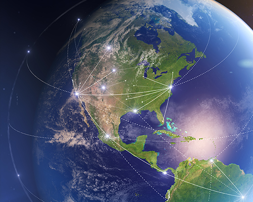 Global network connections visualization
